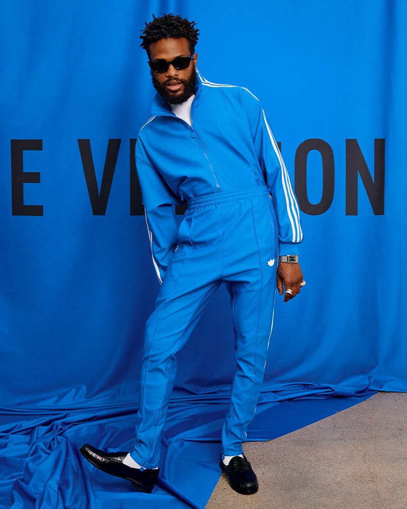 Adidas originals blue tracksuit clearance